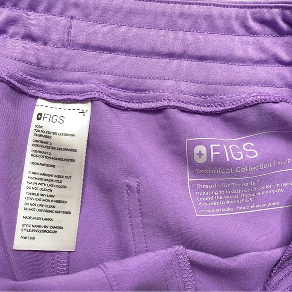 FIGS Scrub Set Womens Large Catarina Top XL/P Zamora Bottoms In Lavender Purple - Picture 8 of 10